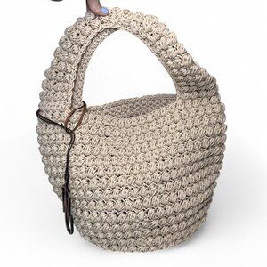 JW ANDERSON Large Popcorn Basket Woven Tote - Natural NWT